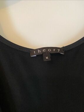 Theory Black Sleeveless V-Neck Midi Dress